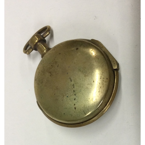 912 - A gent's gilt metal Verge pocket watch with square pillars. Est. £20 - £30.