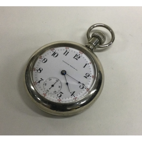 914 - ILLINOIS: An open face pocket watch with open back. Est. £30 - £50.