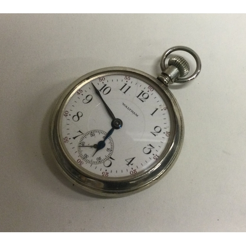 916 - An open face Waltham pocket watch with open back. Est. £30 - £50.