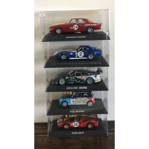 357 - SCALEXTRIC: Five various boxed model racing cars. Est. £20 - £30.