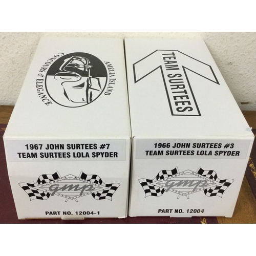 577 - GMP: Three 1:18 scale boxed model racing cars. Est. £50 - £80.