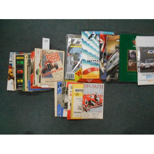 189 - BOOKS: RACING PROGRAMMES: 7 Official Programmes for British races early 1950's-1960's, plus Indy 500... 