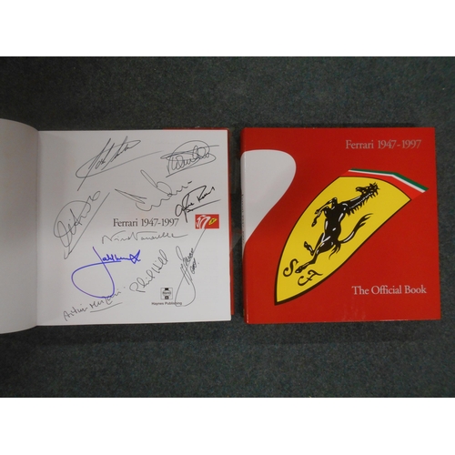 20 - BOOKS: FERRARI: Ferrari 1947-1997, 1998, 2 copies, 1 with 10 signatures, incl. J. Ickx, P. Hill, J. ... 