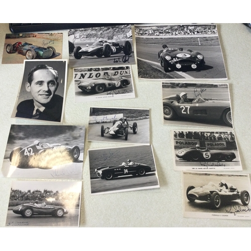 193 - BOOKS: AUTOGRAPHS: A large collection of 150+ racing driver autographs, incl. J. Brabham, J. Surtees... 