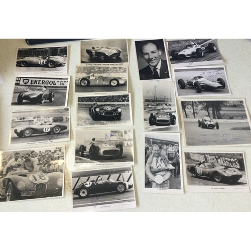 193 - BOOKS: AUTOGRAPHS: A large collection of 150+ racing driver autographs, incl. J. Brabham, J. Surtees... 