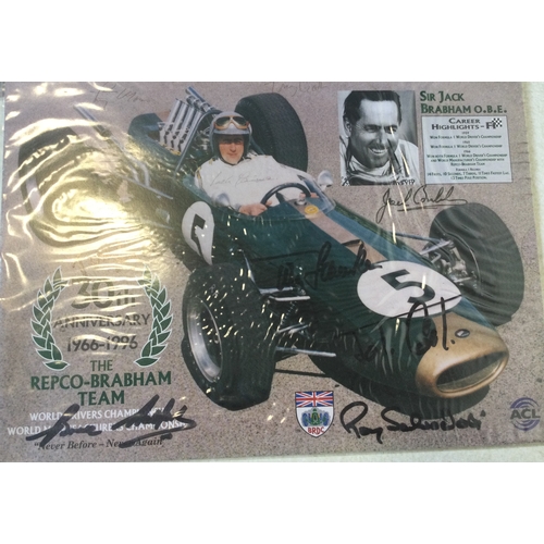 193 - BOOKS: AUTOGRAPHS: A large collection of 150+ racing driver autographs, incl. J. Brabham, J. Surtees... 