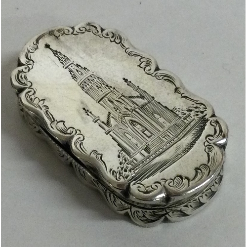 120 - A good castle top vinaigrette engraved with Scott Memorial. Birmingham 1863. By Frederick Marsden. A... 