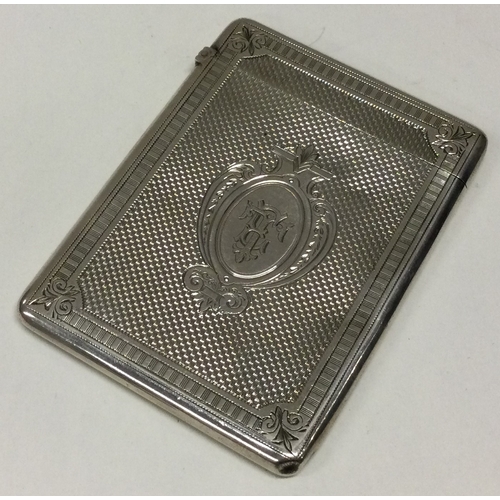 130 - A fine engine turned Victorian silver card case Birmingham 1891. By George Unite. Approx. 80 grams. ... 