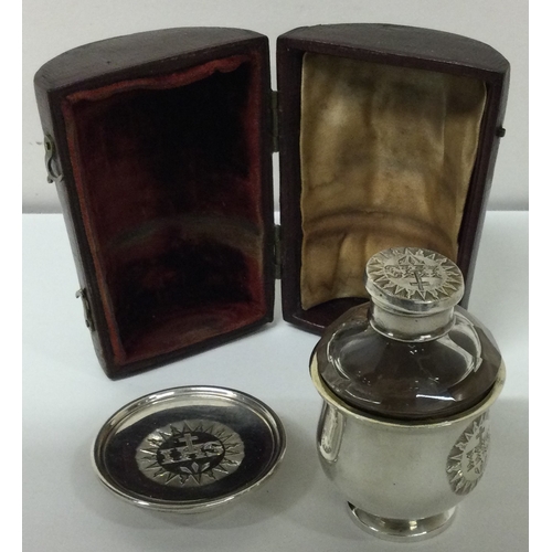 144 - A good cased William IV silver communion set. London 1835. By Charles Fox. Est. £250 - £300.