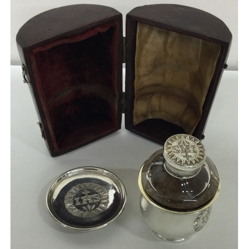 144 - A good cased William IV silver communion set. London 1835. By Charles Fox. Est. £250 - £300.