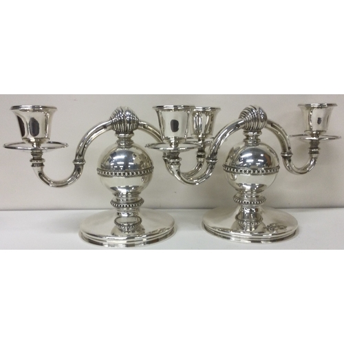 191 - A heavy and decorative pair of silver candelabras. Birmingham 1970. By AJA. Approx. 1819 grams. Est.... 