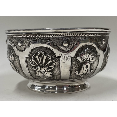 243 - An unusual Victorian silver chased bowl. London 1861. By James Charles Edington. Approx. 188 grams. ... 