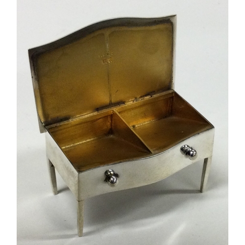 27 - A novelty silver snuff box in the form of a jewellery table. Birmingham 1909. By A and J Zimmerman. ... 