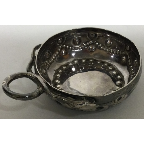 298 - A large 19th Century French silver wine taster. Approx. 55 grams. Est. £120 - £150.