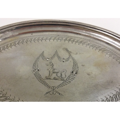 300B - A George III bright cut silver teapot stand. London 1800. By Robert and David Hennell. Approx. 230 g... 