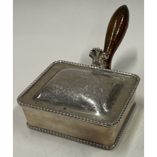 32 - A silver sardine dish with engraved lid. Birmingham 1969. By JBC & S Ltd. Approx. 177 grams gross we... 