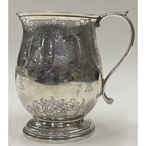 34 - A large rare William IV chased silver mug. London 1834. By Joseph Angel I and Joseph Angel II. Appro... 