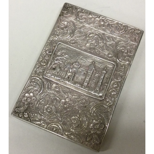 52 - A rare castle top card case depicting the Waverly Monument. Birmingham 1844. By Taylor and Perry. Ap... 