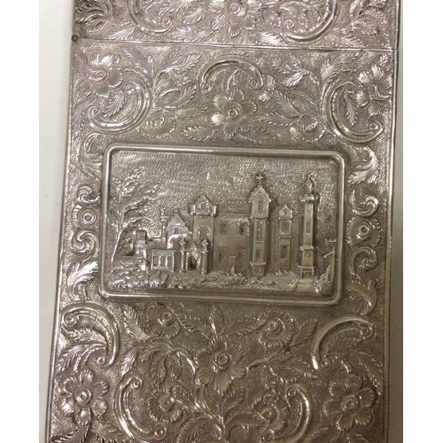 52 - A rare castle top card case depicting the Waverly Monument. Birmingham 1844. By Taylor and Perry. Ap... 