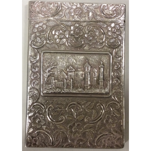 52 - A rare castle top card case depicting the Waverly Monument. Birmingham 1844. By Taylor and Perry. Ap... 