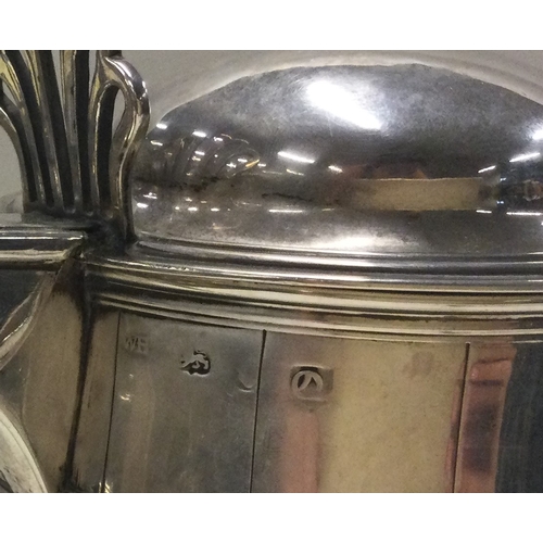 109 - A large 18th Century George III silver lidded barrel tankard. London 1771. By William Holmes. Approx... 