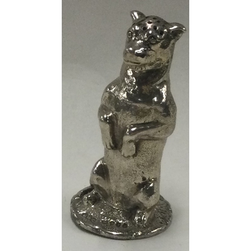 114 - A rare Victorian silver pepper in the form of a cat. London 1877. By Henry William Curry. Approx. 52... 