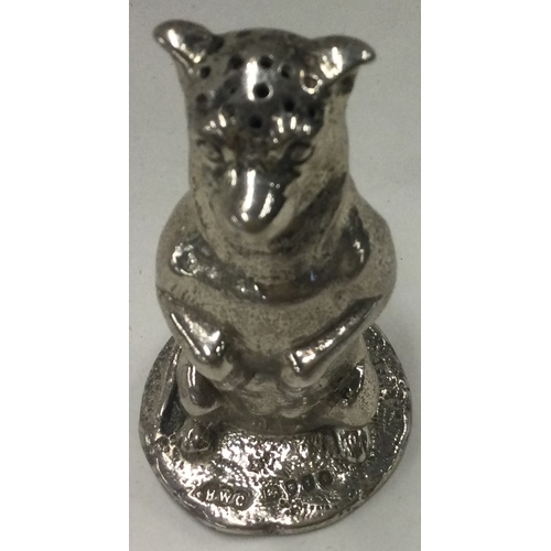 114 - A rare Victorian silver pepper in the form of a cat. London 1877. By Henry William Curry. Approx. 52... 