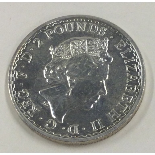 150 - A fine 999 silver Britannia 2 Pounds coin. Approx. 30 grams. Est. £30 - £50.