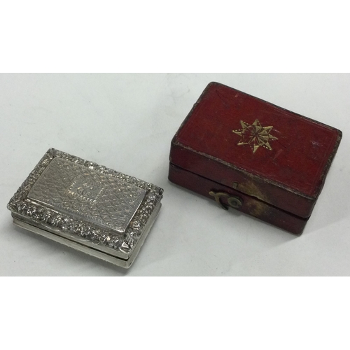 220A - An unusual cased bright cut George III silver vinaigrette. Birmingham 1818. By John Blades. Approx. ... 