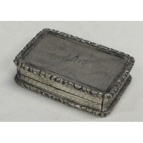 223 - An engine turned George III silver vinaigrette. Birmingham 1829. By Joseph Willmore. Approx. 16 gram... 