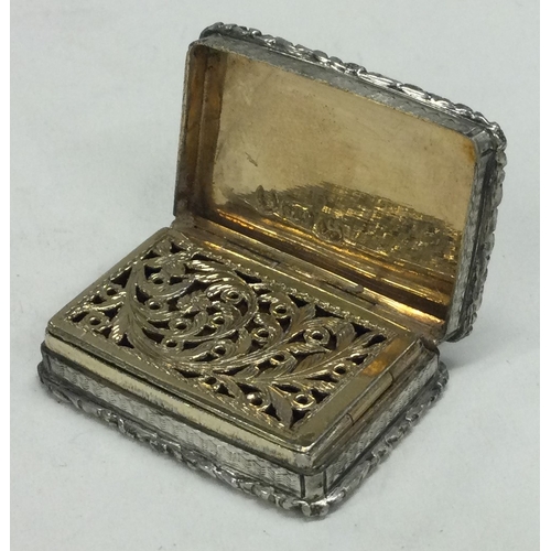 223 - An engine turned George III silver vinaigrette. Birmingham 1829. By Joseph Willmore. Approx. 16 gram... 