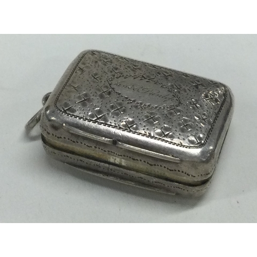 226 - A Victorian silver basket engine turned vinaigrette. Birmingham 1853. By Edward Smith. Approx. 15 gr... 