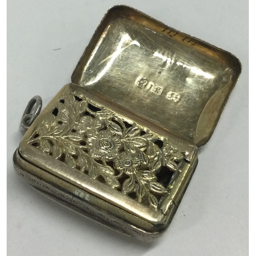 226 - A Victorian silver basket engine turned vinaigrette. Birmingham 1853. By Edward Smith. Approx. 15 gr... 