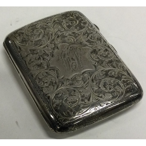 265 - A good engraved silver cigarette case. Birmingham. Approx. 7 grams. Est. £20 - £30.