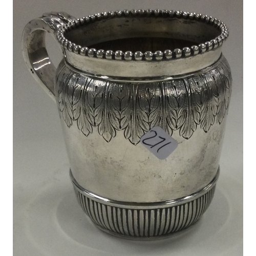 271 - An engraved Victorian silver christening mug. Approx. 162 grams. Est. £100 - £200.