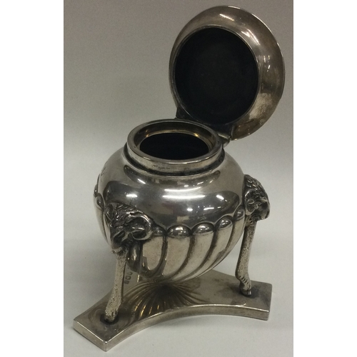 277 - A Victorian silver inkwell with deer head decoration. London 1895. By Joseph Gloster & Sons. Approx.... 