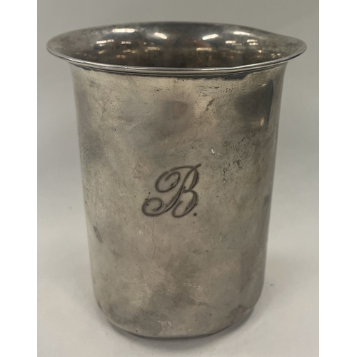 419 - A large German silver beaker. Marked '13' to base. Approx. 82 grams. Est. £100 - £200.