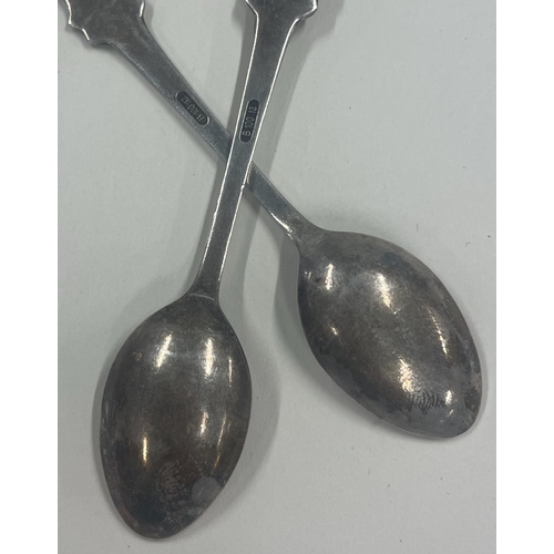 434 - ROLEX: A pair of silver spoons. Approx. 30 grams. Est. £20 - £30