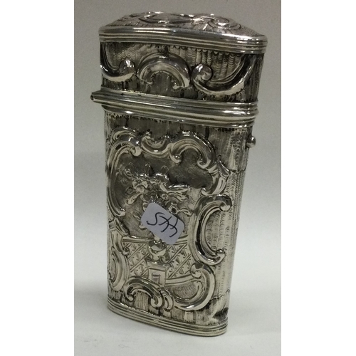 445 - An 18th Century George III English silver etui. Circa 1780. Approx. 81 grams. Est. £400 - £600.