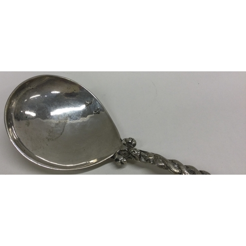 468 - A Continental silver spoon. Marked  to bowl. Approx. 56 grams. Est. £80 - £120.