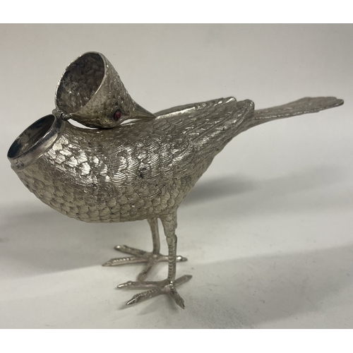 49 - A late 19th Century Dutch silver figure of a bird with hinged lid. Approx. 123 grams. Est. £200 - £3... 