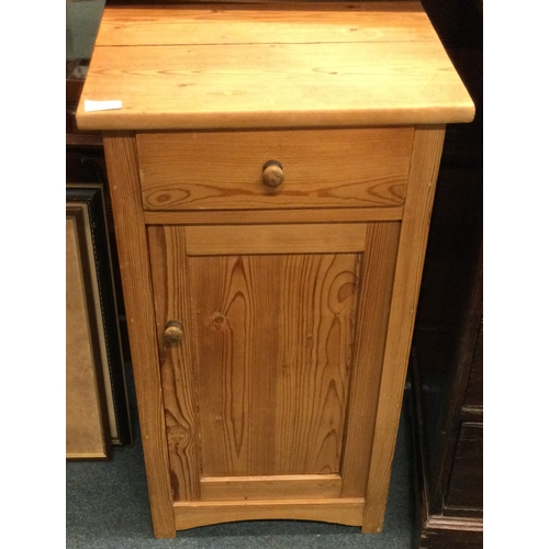 1 - A good pine bedside cabinet. Est. £20 - £30.