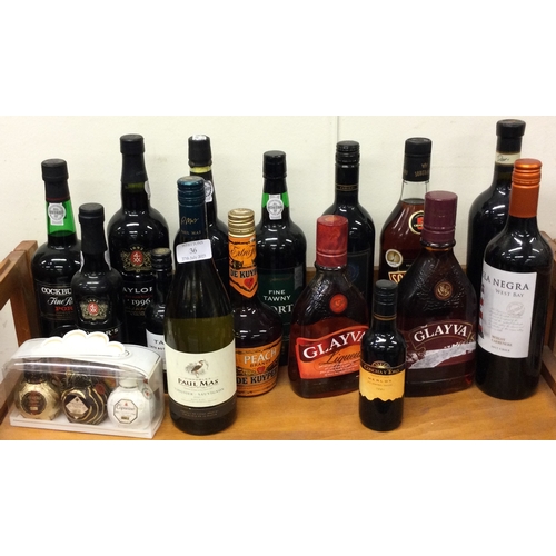 36 - A collection of ports and spirits. Est. £20 - £30.