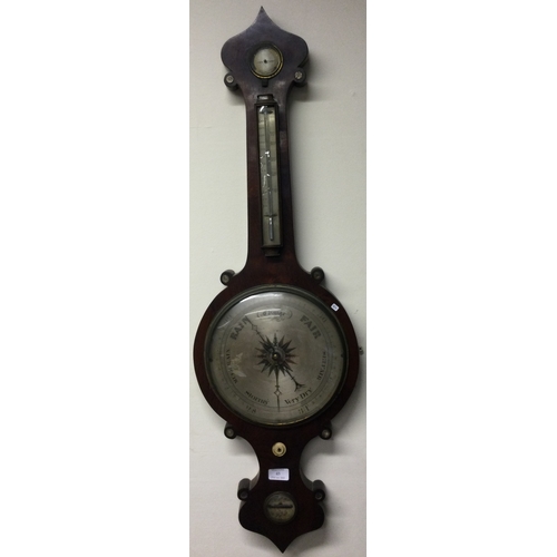 45 - A mahogany banjo barometer. Est. £40 - £60.