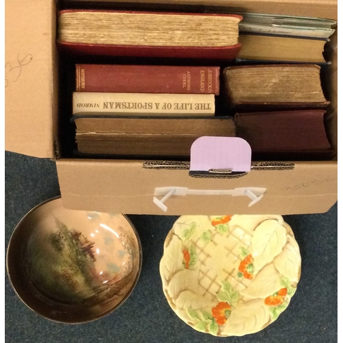 48 - A Royal Doulton bowl together with books etc. Est. £10 - £20.