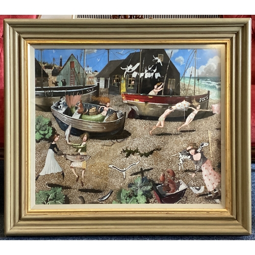 1000 - RICHARD ADAMS: (British, born 1960): A framed and glazed varnished pastel entitled 'The Wind Drove U... 