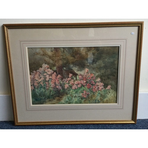 1027 - MAY MAXWELL: A gilt framed and glazed watercolour entitled, 