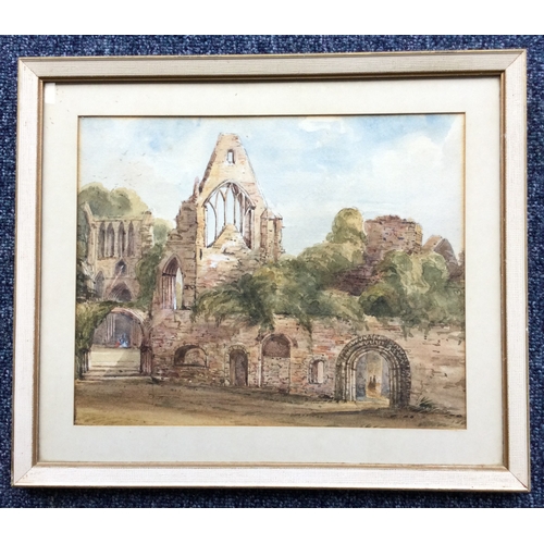 1037 - A selection of five small framed and glazed watercolours depicting different Scottish building scene... 