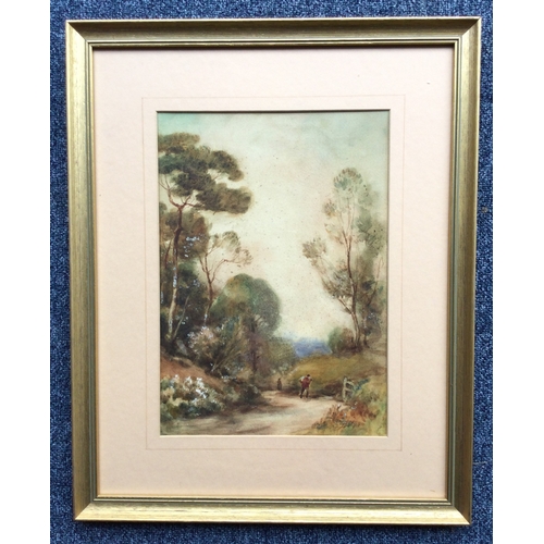 1051 - CHARLES J BULGIN: (Born. 1900): A pair of gilt framed and glazed watercolours depicting country land... 