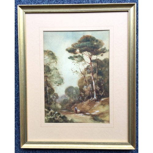 1051 - CHARLES J BULGIN: (Born. 1900): A pair of gilt framed and glazed watercolours depicting country land... 